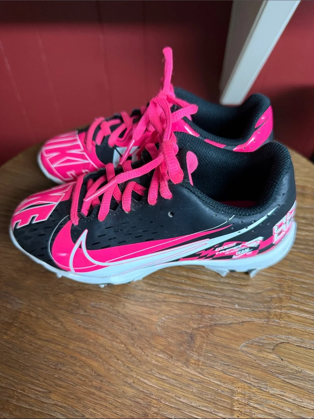 Nike Hyperdiamond 4 Fast Flex Girls' Softball Cleats Pink Black White